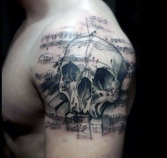 tatuaje musical para hombre 36
