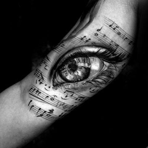 tatuaje musical para hombre 44