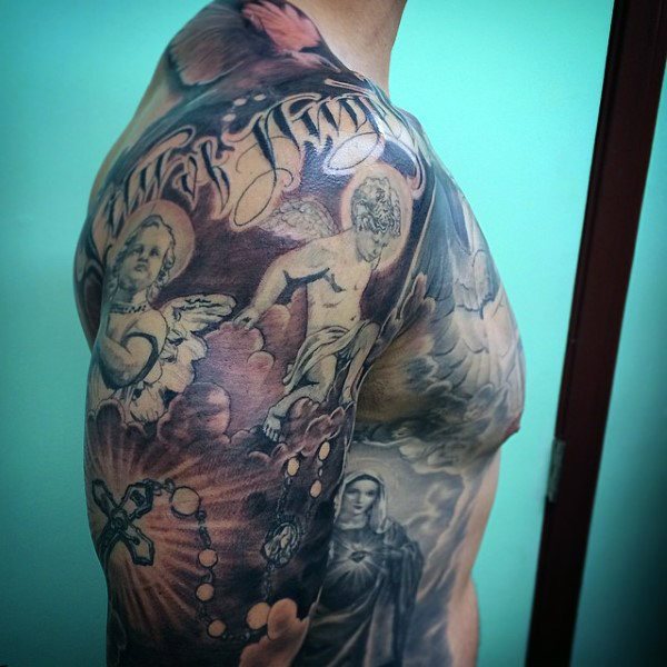 tatuaje rosario para hombre 59
