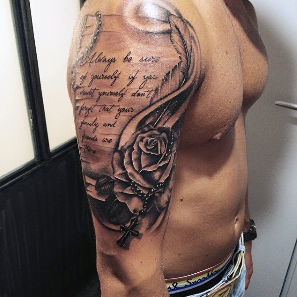tatuaje rosario para hombre 63