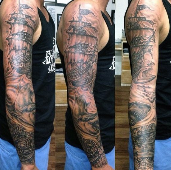 tatuaje tiburon para hombre 01