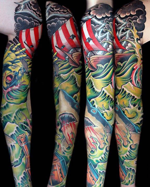 tatuaje tiburon para hombre 06