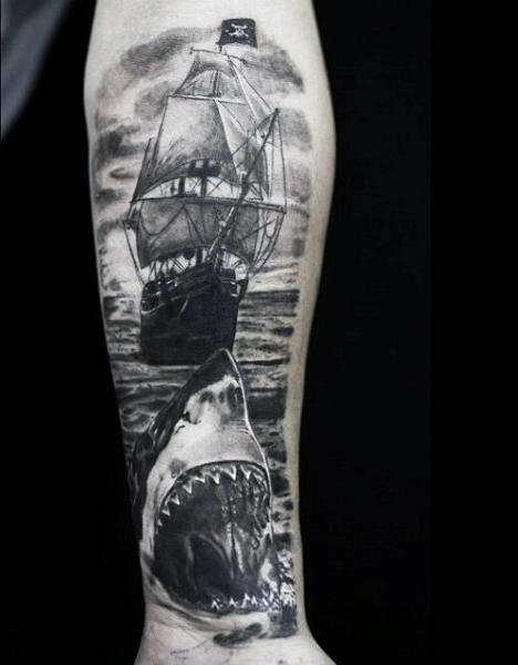 tatuaje tiburon para hombre 18