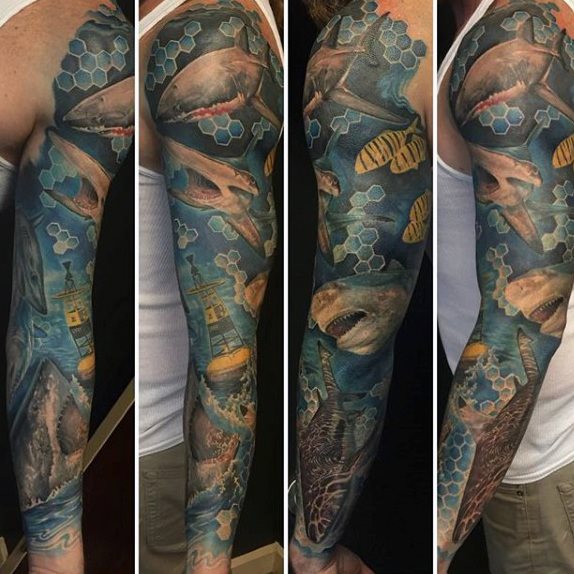 tatuaje tiburon para hombre 29