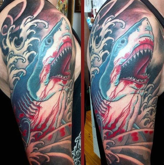 tatuaje tiburon para hombre 41