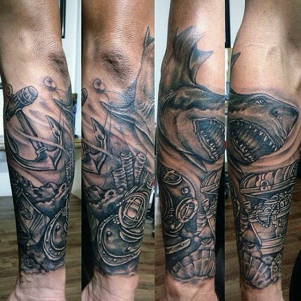 tatuaje tiburon para hombre 45