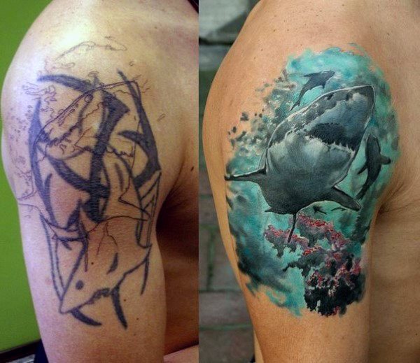 tatuaje tiburon para hombre 47
