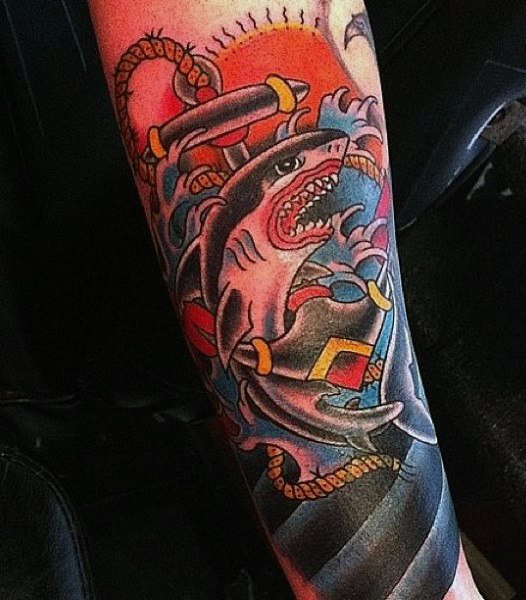 tatuaje tiburon para hombre 48