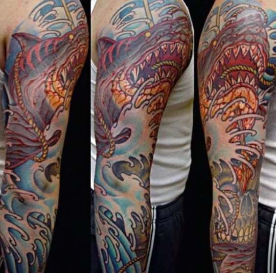 tatuaje tiburon para hombre 53