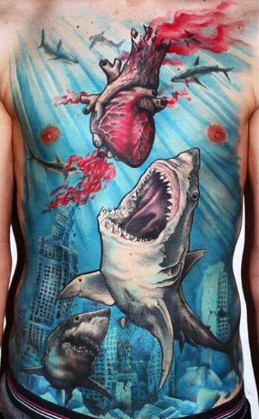 tatuaje tiburon para hombre 67