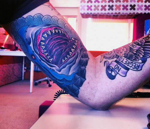 tatuaje tiburon para hombre 77
