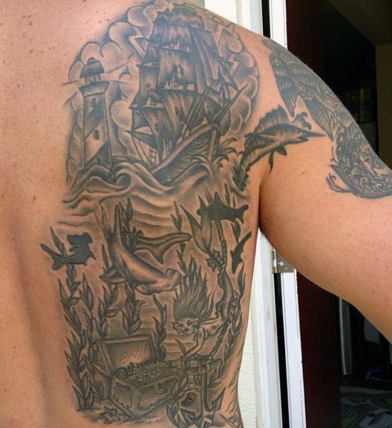 tatuaje tiburon para hombre 82