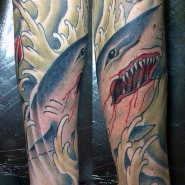 tatuaje tiburon para hombre 85