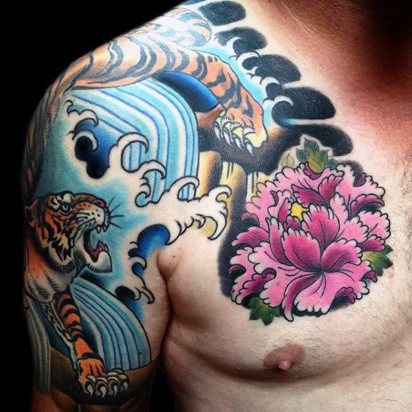 tatuaje tigre para hombre 77