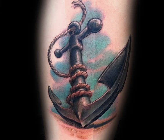 tatuaje ancla realista para hombre 07
