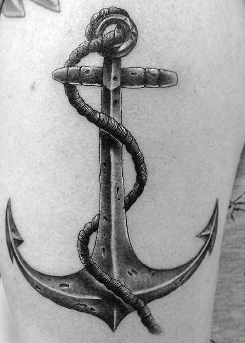 tatuaje ancla realista para hombre 11