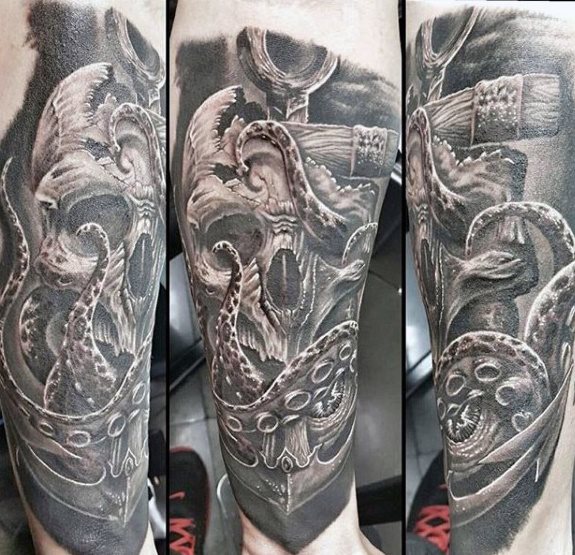 tatuaje ancla realista para hombre 12