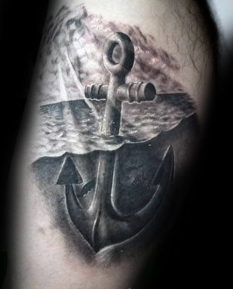 tatuaje ancla realista para hombre 16
