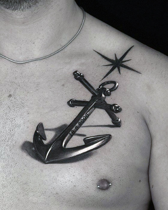 tatuaje ancla realista para hombre 21