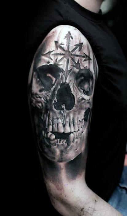tatuaje calavera realista para hombre 01