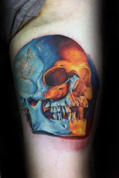 tatuaje calavera realista para hombre 28