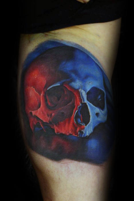 tatuaje calavera realista para hombre 35