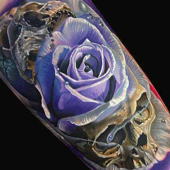 tatuaje calavera realista para hombre 38