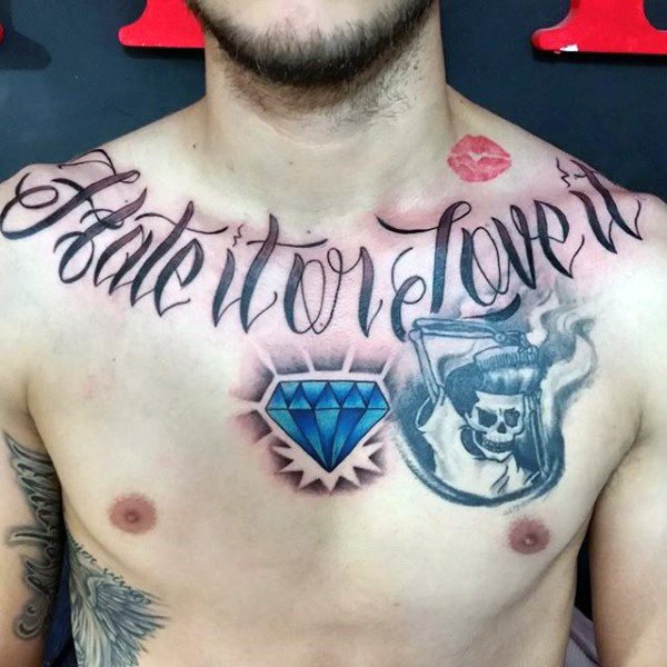 tatuaje diamante para hombre 67