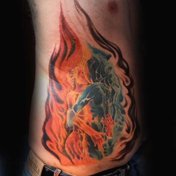 tatuaje fuego para hombre 47