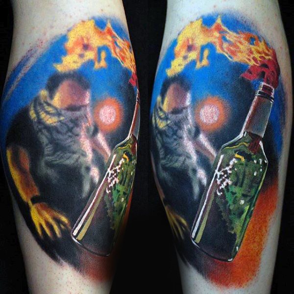 tatuaje fuego para hombre 57