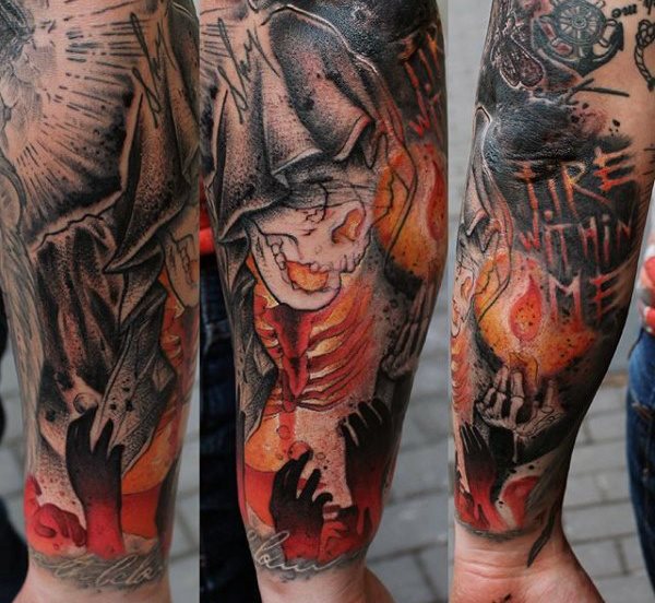 tatuaje fuego para hombre 59