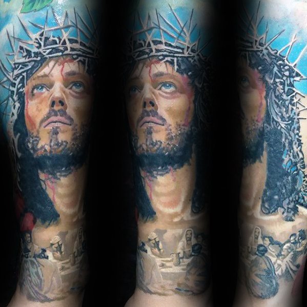 tatuaje jesus antebrazo para hombre 23
