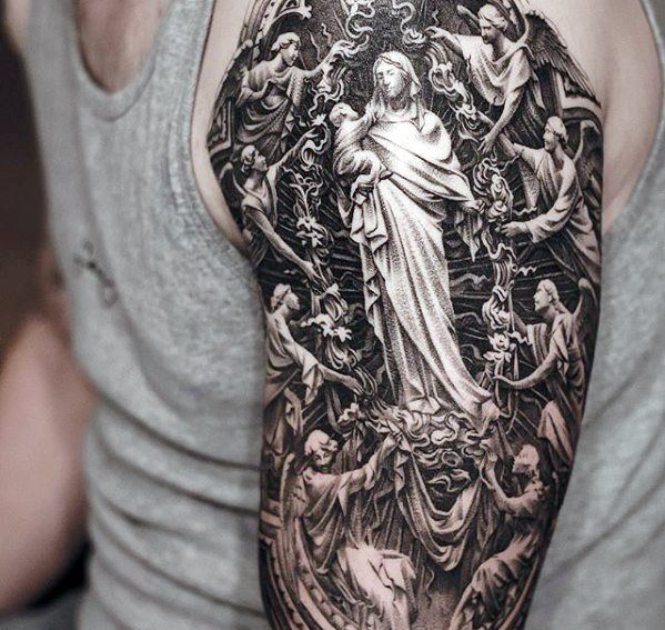 tatuaje jesus brazo para hombre 05