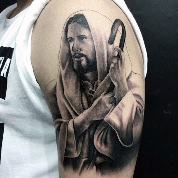 tatuaje jesus brazo para hombre 18