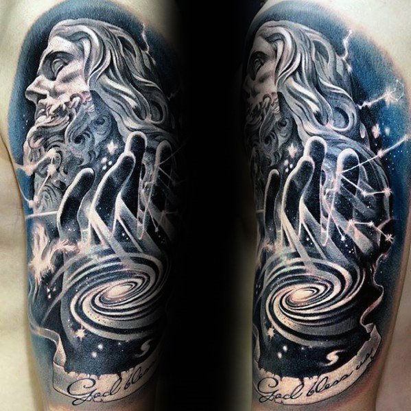 tatuaje jesus brazo para hombre 34