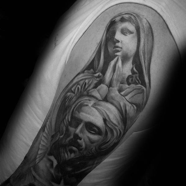 tatuaje jesus brazo para hombre 38