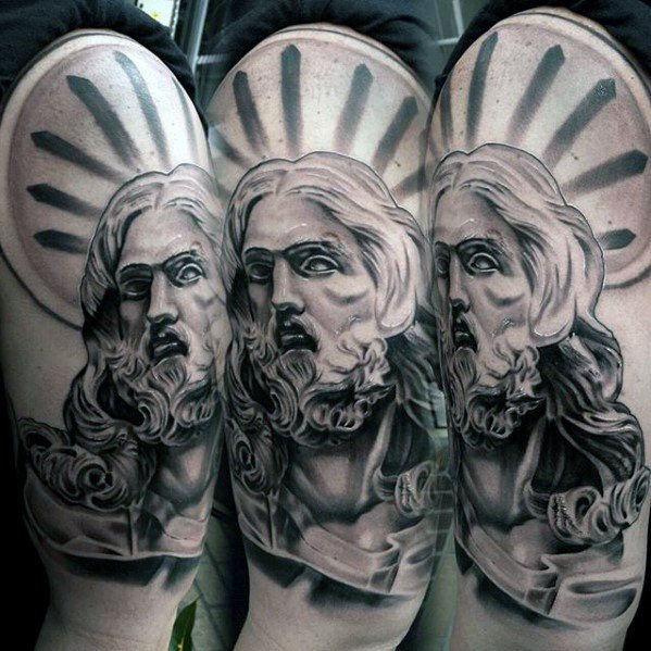 tatuaje jesus brazo para hombre 41