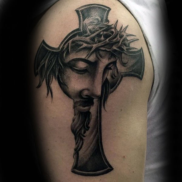 tatuaje jesus brazo para hombre 52