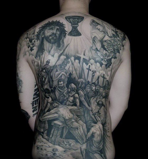 tatuaje jesus espalda para hombre 18