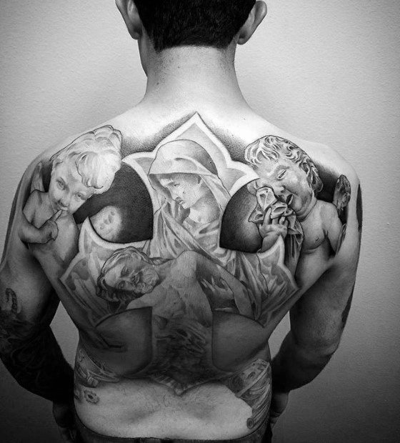 tatuaje jesus espalda para hombre 24