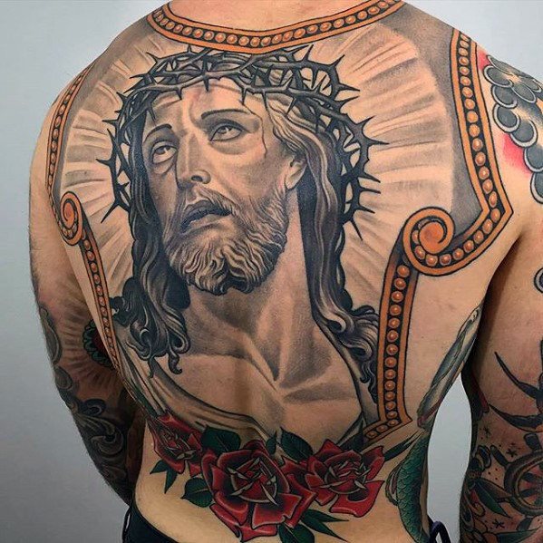 tatuaje jesus espalda para hombre 25