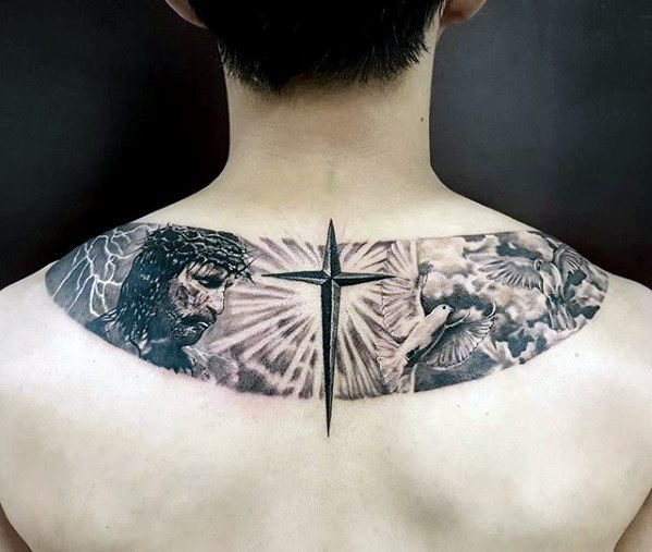 tatuaje jesus espalda para hombre 26