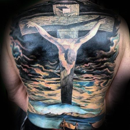 tatuaje jesus espalda para hombre 27