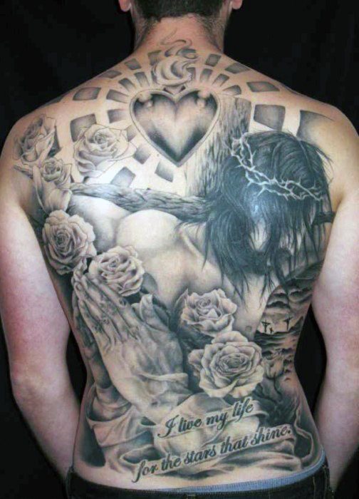 tatuaje jesus espalda para hombre 30
