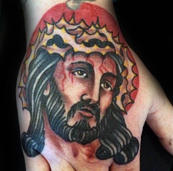 tatuaje jesus mano para hombre 12