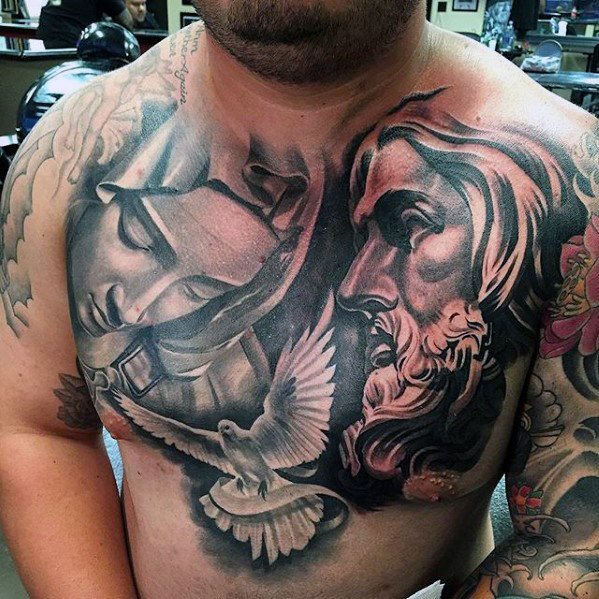 tatuaje jesus pecho para hombre 03