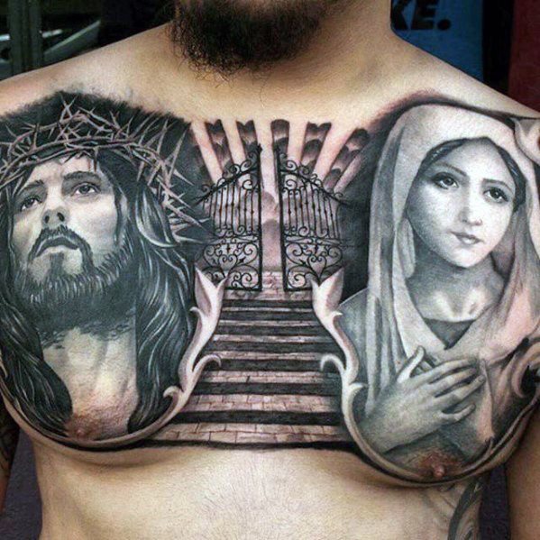 tatuaje jesus pecho para hombre 04