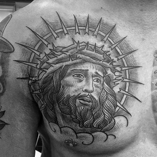 tatuaje jesus pecho para hombre 07