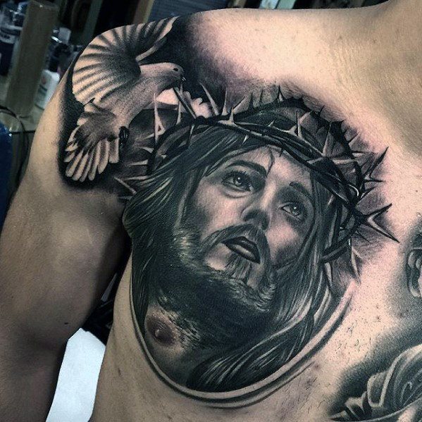 tatuaje jesus pecho para hombre 09