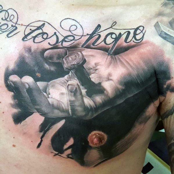 tatuaje jesus pecho para hombre 13